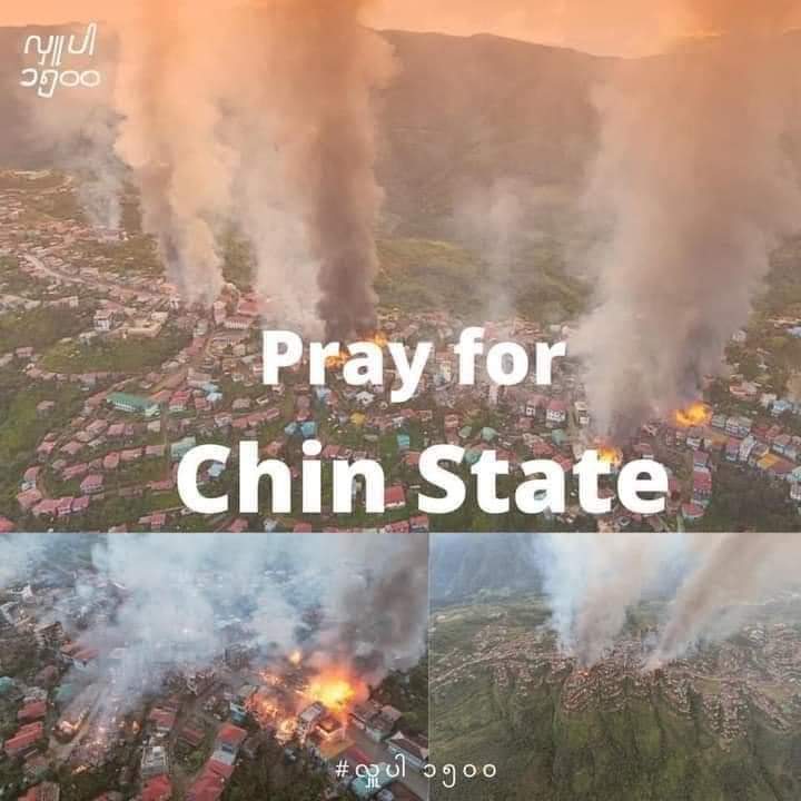 AungMyanmarKya1's tweet photo. #WhatsHappeningInMyanmar
#SaveChinstate
#RejectMilitaryCoup
#PrayForThantlang https://t.co/OzGi1FIXml