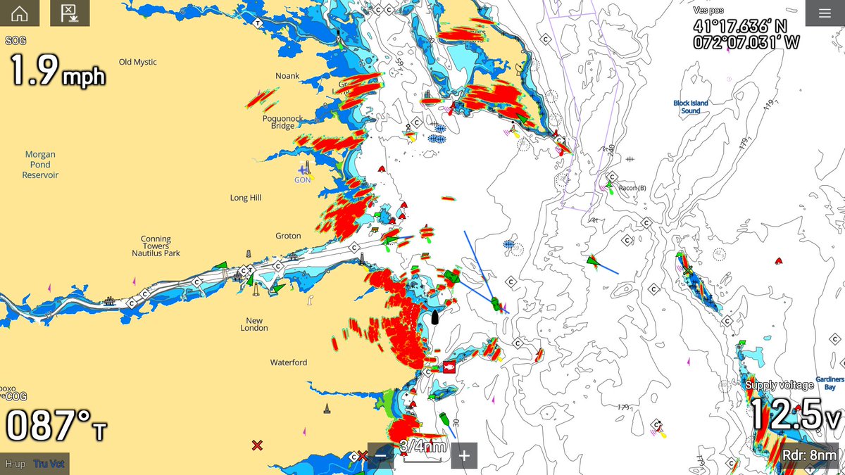 PMCNY's tweet photo. Raymarine's new Cyclone Solid State Radar - Exclusive Screenshots from BETA testing during summer, so it's gotten better. Radar is SUPER impressive; we've been waiting 5 years for this. #FLIRMaritime #Raymarine https://t.co/tmF1HmRlhI