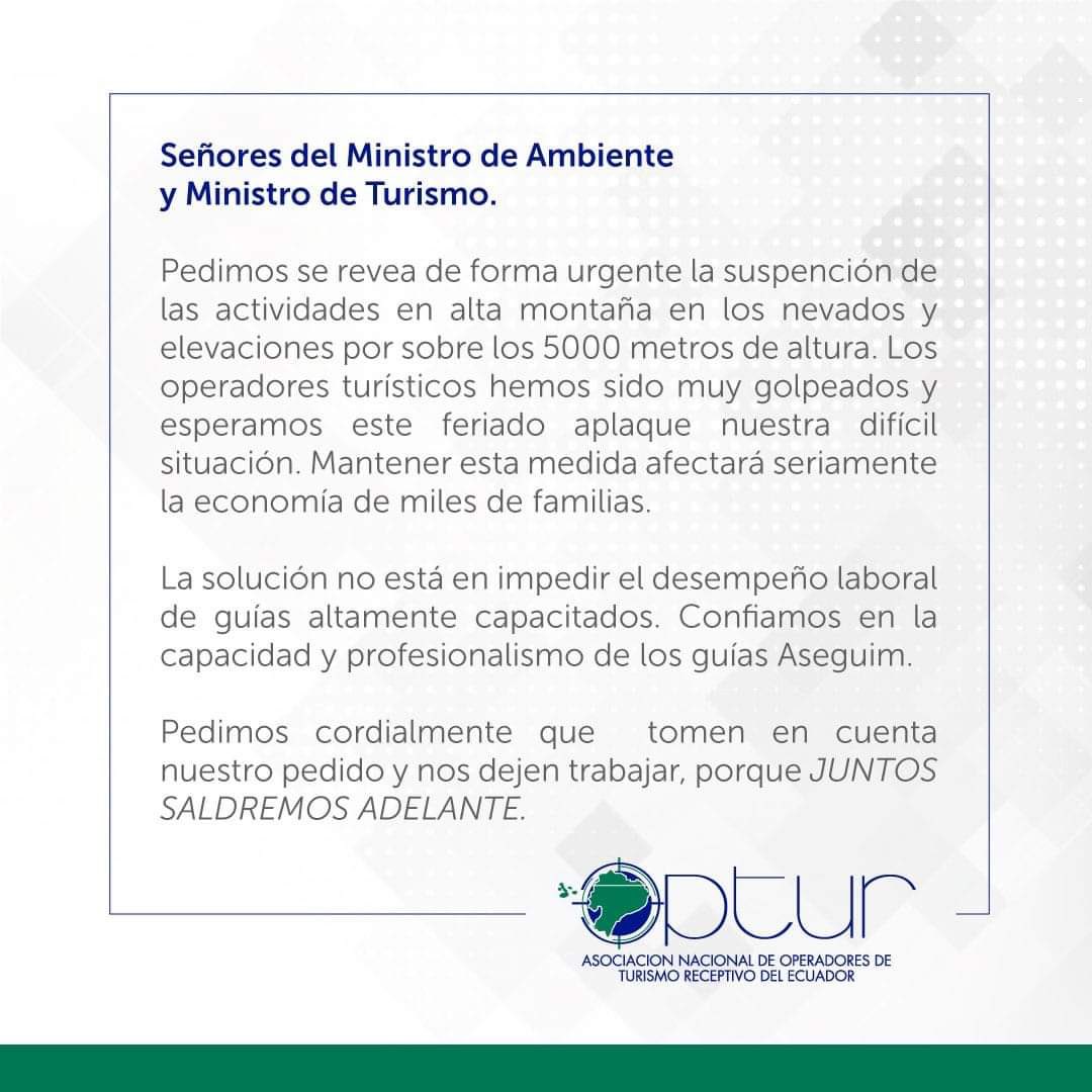 <a href="/optur_org/">OPTUR</a> <a href="/TurismoEc/">Viceministerio de Turismo Ecuador 🇪🇨</a> <a href="/Ambiente_Ec/">ambiente_ec</a>