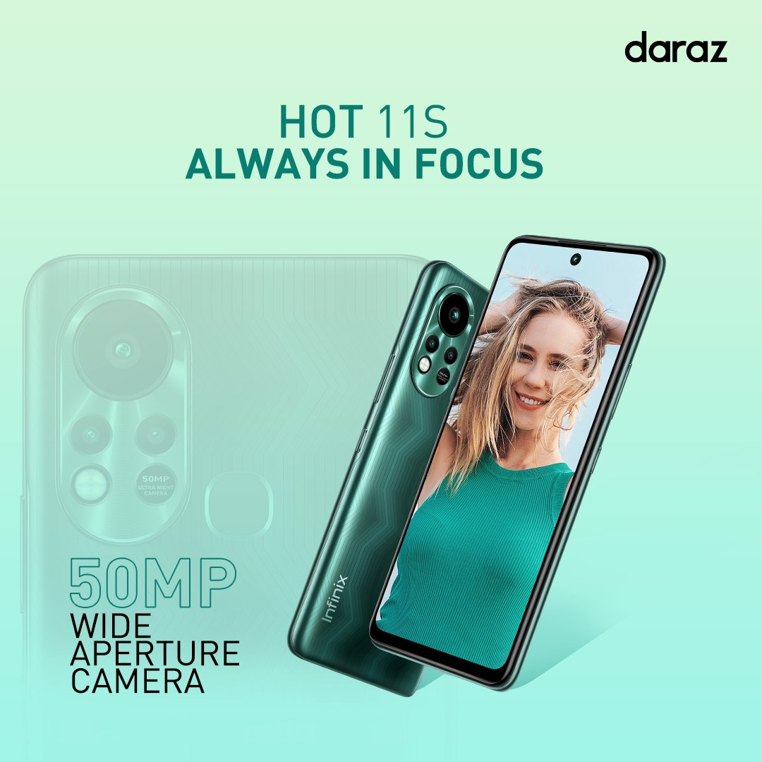 InfinixPakistan's tweet photo. Always stay in focus & spread your good vibes.
#InfinixHot11S packed with 50MP wide aperture camera that allows you click crisp & clear photos whenever you want.
Order now: https://t.co/scQvpRIohC
Learn More: https://t.co/3OBWigNfMZ
#GameOn #50MPTripleCamera #MediaTekHelioG88 https://t.co/xO3fNFCqnB