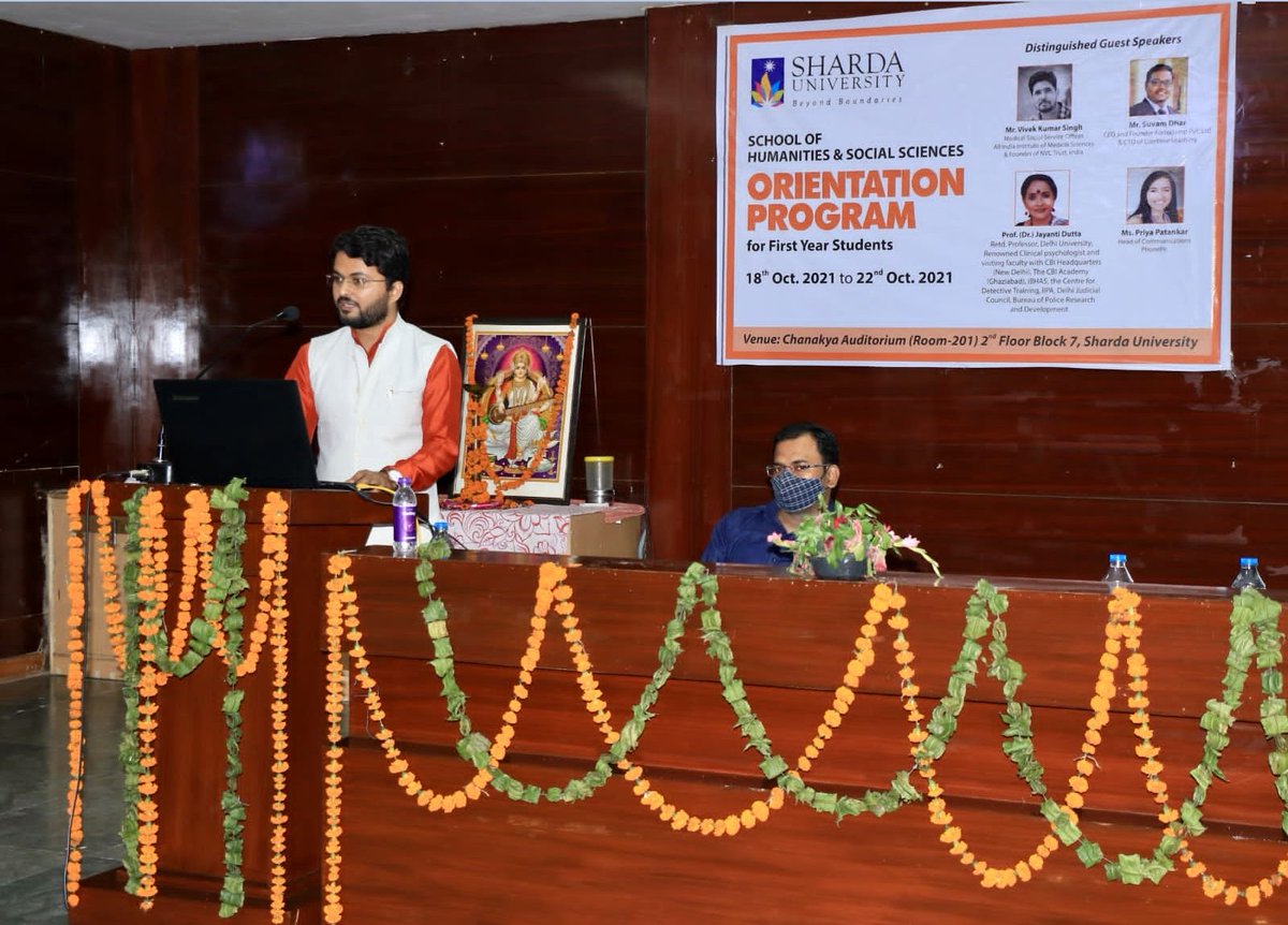 drshivomacharya's tweet photo. Glimpses of orientation programme for first year students. 
Delivered a talk on '#Yoga_for_healthy_living'.

#drshivomacharya #orientation #orientationprogram2021 #ShardaUniversity #SHSS https://t.co/RcHTjZeTW0