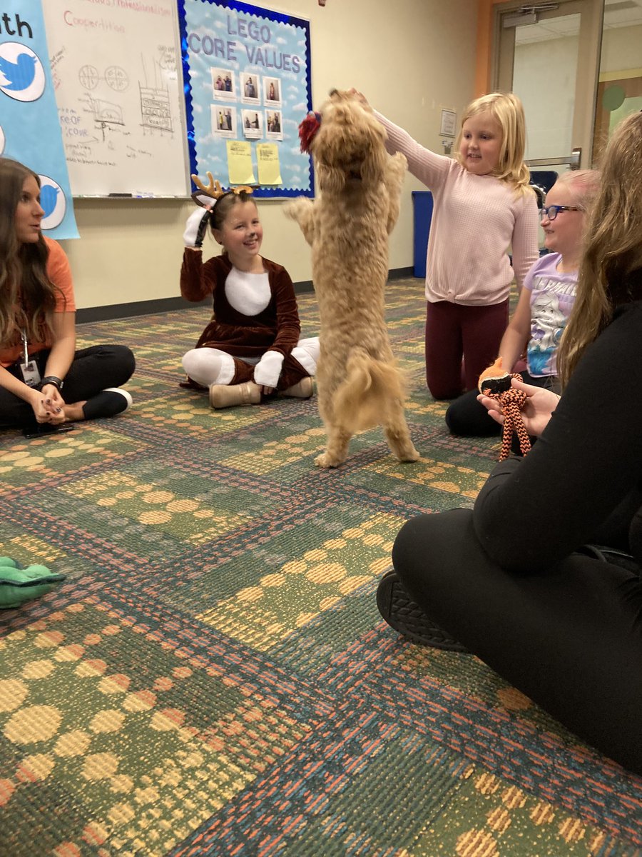 MrsWilliamsHCSD's tweet photo. Who says you can’t have fun AND learn on Halloween? Our 3rd graders LOVED getting to spend time with @BWAsstPHCSD and her pup, Beau as a reward for state testing! https://t.co/qOqw75SrfK