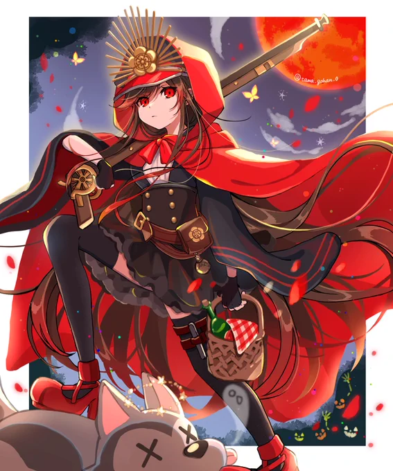 狼仕留める系尾張のハロウィン赤ずきんさん🎃💀🔥
(ノッブ)

 #FGO 