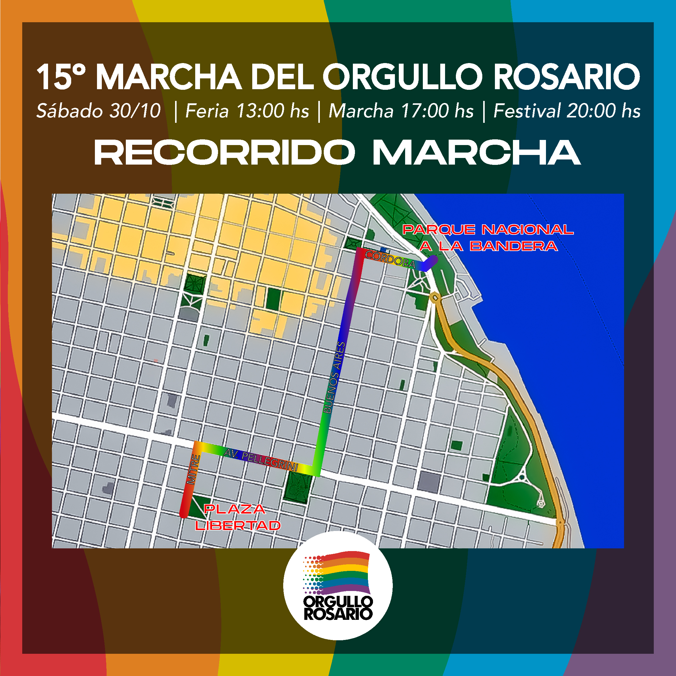 Las calles son nuestras! ?? ❤️

A las 17hs arranca la #15MarchaDelOrgullo desde Plaza Libertad, recorriendo Av. Pellegrini hasta Buenos Aires y bajando hasta Córdoba para llegar al Monumento a las 20hs.
Les esperamos!

#NosTenemosMasTiempo