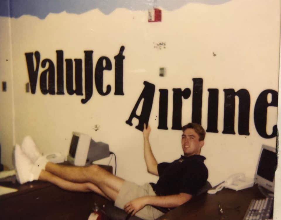 travatl's tweet photo. @maddow Regarding last night’s show, and your assessment of Facebook’s name change.  I loved it, and 1997 me (in the shorts) would’ve loved it too!  💙💛 https://t.co/PCWWxp4Ckc