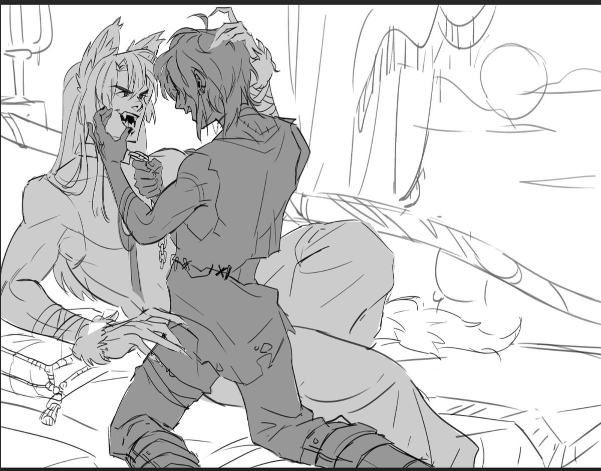 #wip i wanna finish this spicy Halloween couple asap #yullen 
