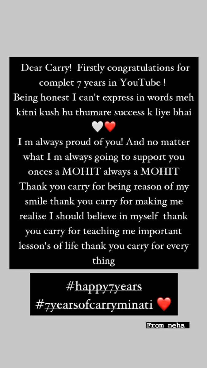 NEHADAS54167613's tweet photo. Happy 7 years of carryminati ♥️😌! @CarryMinati bhai i"m PROUD of you 
#7yearsofcarryminati 
#7yearsofcarryminati 
@deepakchar7 https://t.co/T8xALVSGZJ