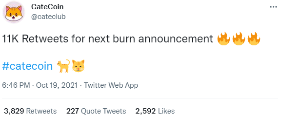 Locheoreo's tweet photo. Burn that baby!

#catecoin #catearmy #memecoin #tothemoon #cryptocurrency #cryptocurrencies #CatsOfTwitter #crypto https://t.co/4IzPpBOiyn