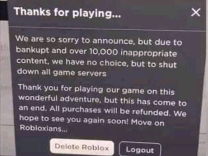username2224447's tweet photo. roblox died https://t.co/09huKiOtjL