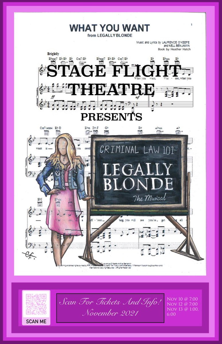 Tickets to Legally Blonde go on sale to the public on Monday!!!
Nov. 10, 12, and 13th! stageflighttheatre.org/buy-tickets