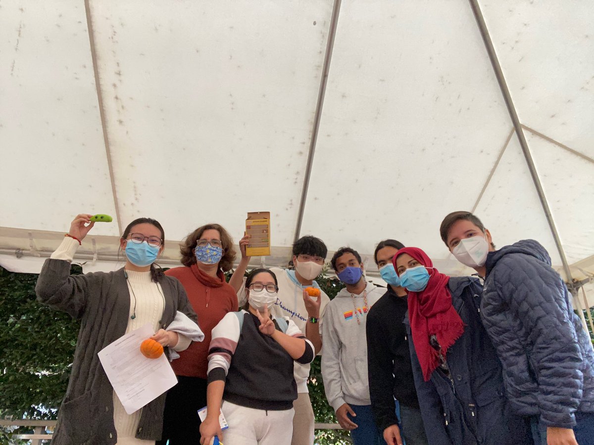 suzmaman's tweet photo. How lucky am I to work with this rock star! She organized a great campus hunt for international students that included prizes of stuffed virus plushies and tiny pumpkins. Thanks for being a great friend and colleague, Naya Villarreal. https://t.co/eeOdWZmblV