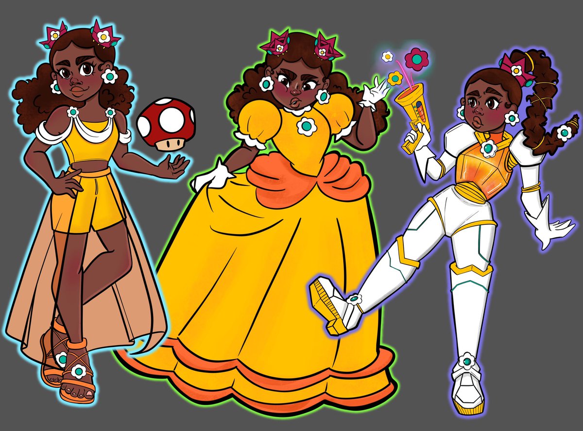 Princess Daisy in desert wear, classic wear and spacesuit. shareShare. thum...