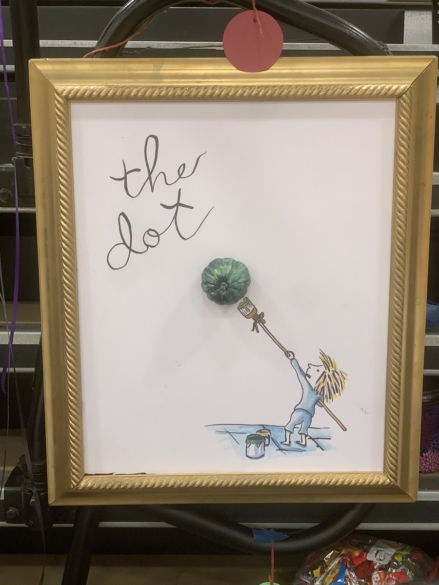 JenniferSprink6's tweet photo. For book character dress up day at @BESboro, the related arts team had a great time dressing as The Dot by one of my favorites, @peterhreynolds ! https://t.co/jkJOJUVPAG