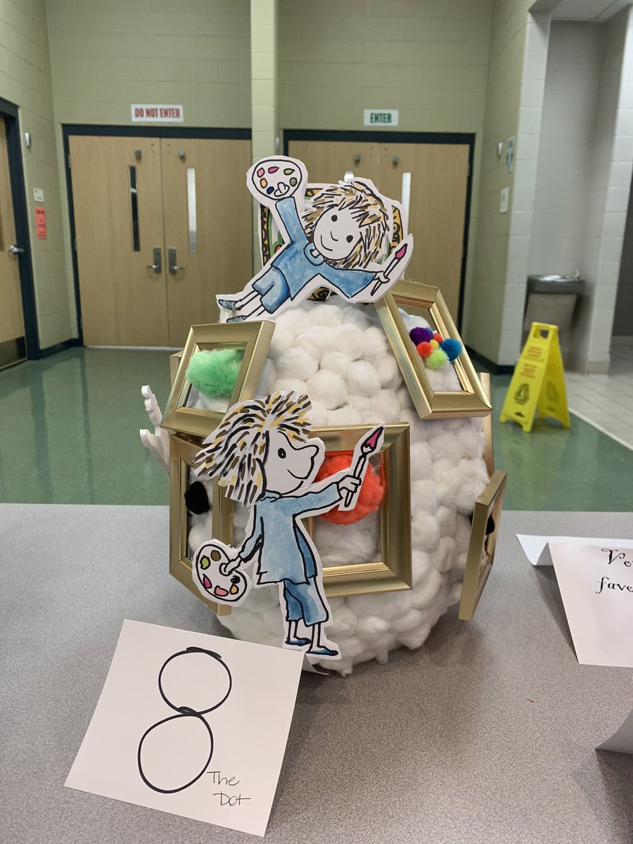 JenniferSprink6's tweet photo. For book character dress up day at @BESboro, the related arts team had a great time dressing as The Dot by one of my favorites, @peterhreynolds ! https://t.co/jkJOJUVPAG
