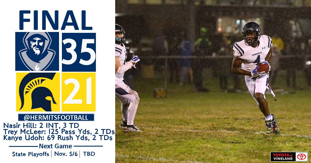 .<a href="/HermitsFootball/">St. Augustine Prep Football</a> completes the Holy War sweep and defeats Holy Spirit 35-21!

Next up is the state playoffs, brackets will be released Sunday night