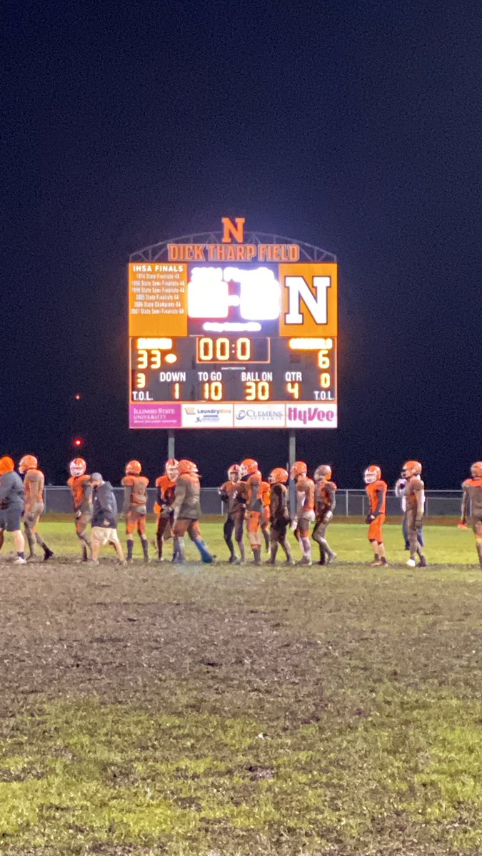 IronFootball's tweet photo. Final from Dick Tharp Field on the Campus of Normal Community.  Ironmen 33 Cardinals 6 @IHSAState 7a Playoffs https://t.co/ylTobfvOHa