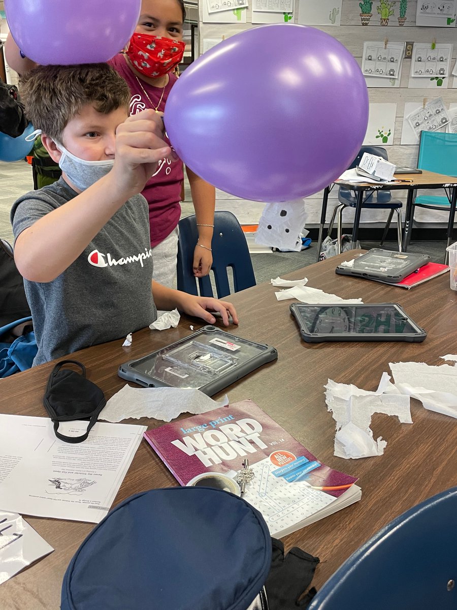 MissLansdon's tweet photo. @EdGeekSarah1 came in to 5th grade today so we could float a ghost, fly a ghost, and melt a ghost! So grateful to have a coach that’ll plan and work on spooky science with us!!! @RStar512 https://t.co/Dg8rc5u50r
