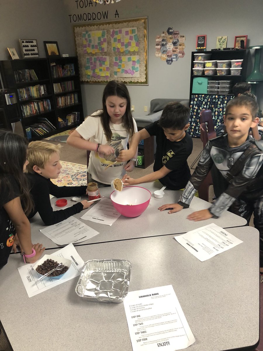 afulton345's tweet photo. @GowanGators made granola bars to make a real world connection to our fraction unit. It made for an extra special treat at our Halloween party! #whycrane #gatorsareamazing #iteach4th https://t.co/4Wrky4gGuB