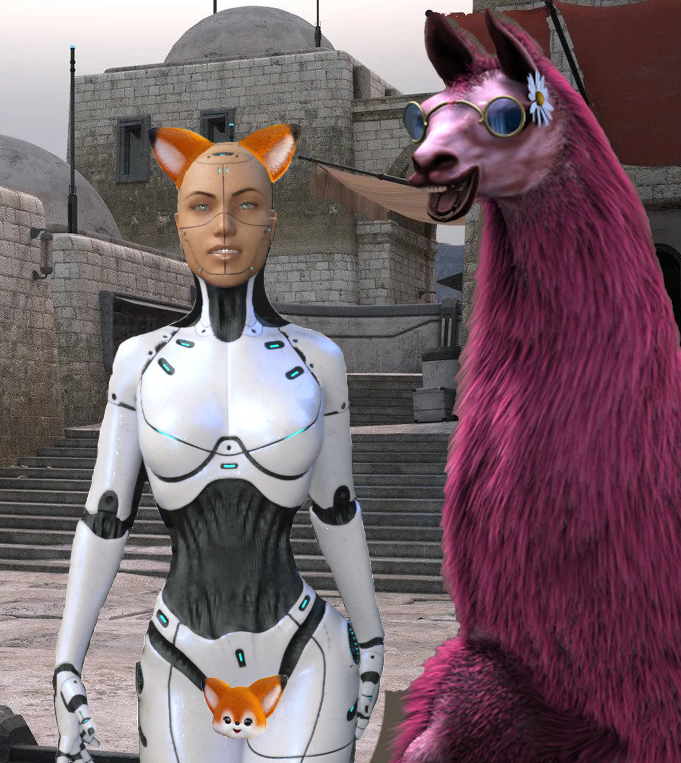 PlatformK2's tweet photo. @HEVYLbeyond @SIRISYSPrime There is street art in the back alley behind the Back Alley Club, where the #danceparty will occur on October 30. Will you join the celebration, and wear a costume? Sirisys has a costume, and I have a flower formed of plastics as a costume. #llamaK #dancethismessaround https://t.co/Q1IeLd2UB6