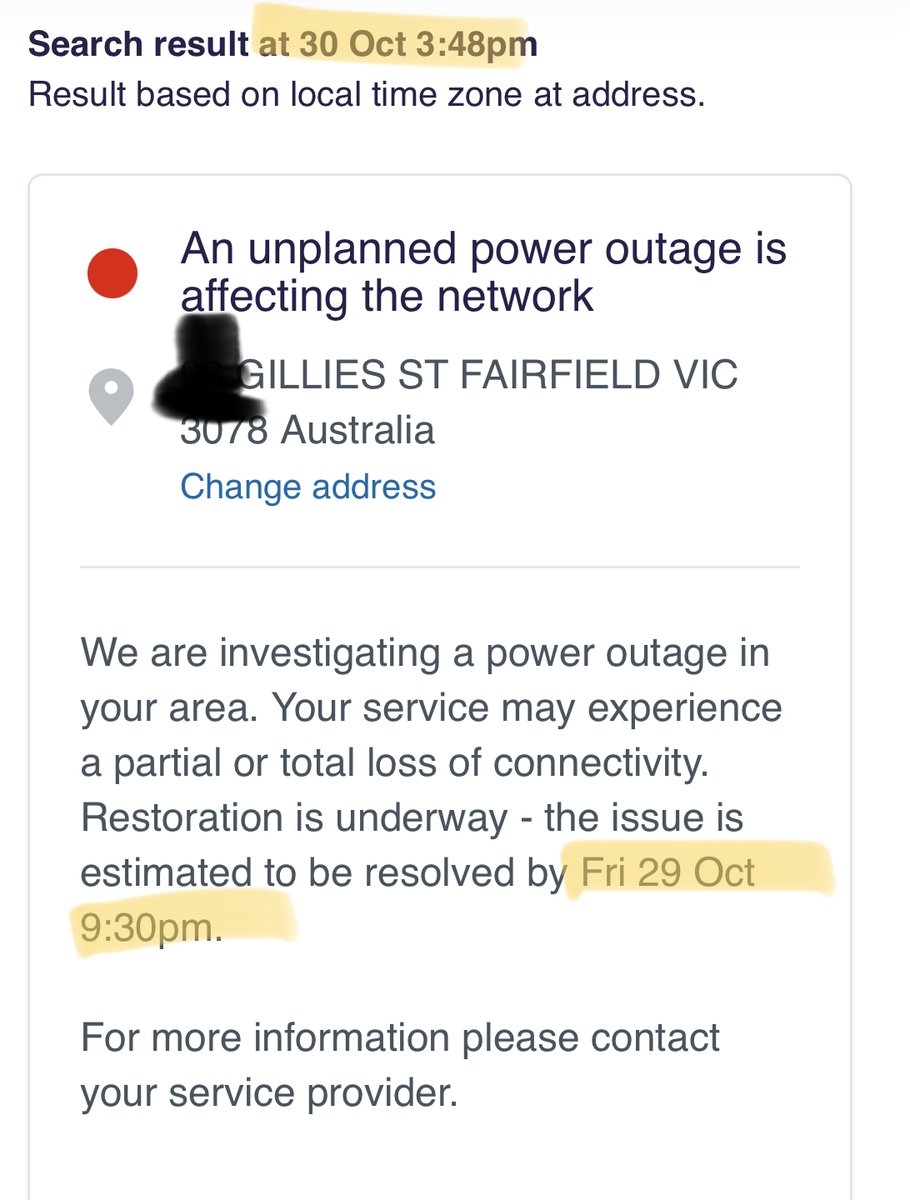DenisCheong's tweet photo. Fair suck of the sauce bottle @NBN_Australia our entire street has been without internet for two days now how about an actual update rather than a resolution time that expired yesterday? https://t.co/MzUtjRnxOA