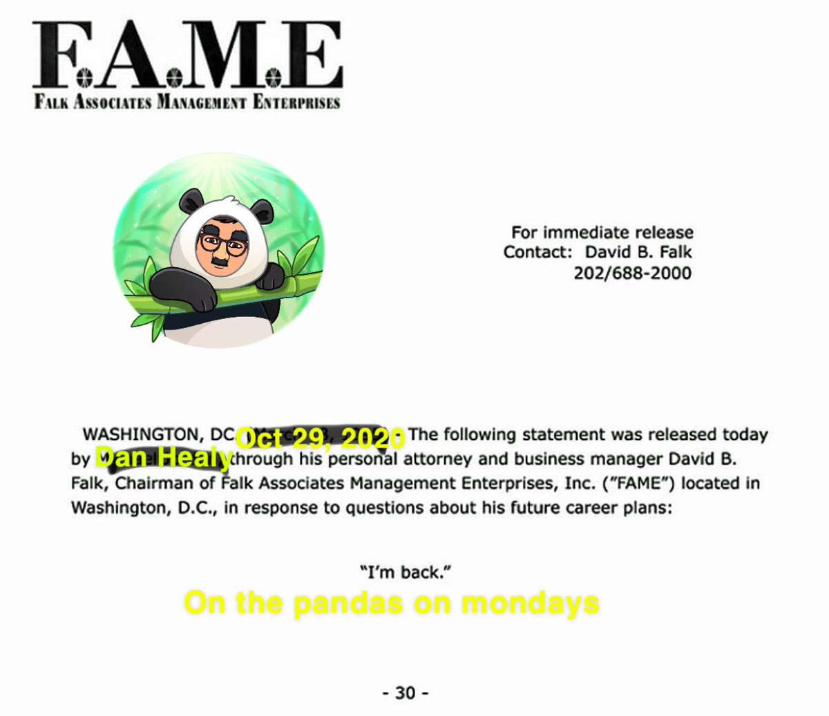 PandamoniumSB's tweet photo. FOR IMMEDIATE RELEASE https://t.co/KJJeNDCUoi