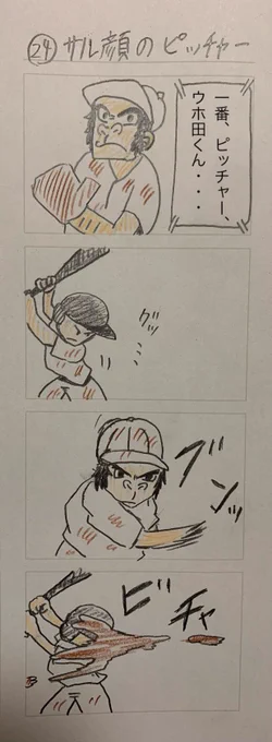サル顔のピッチャー 