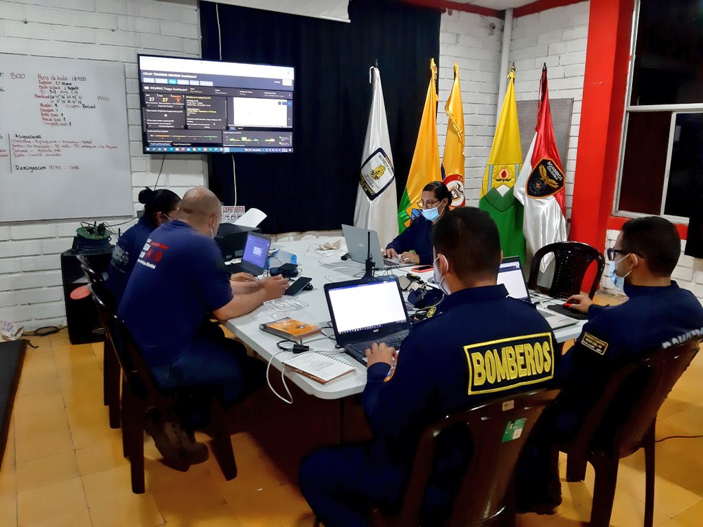 BrosVChinchina's tweet photo. #SIMEXVirtualColombia Desde las 07:00 am y hasta las 07:00 pm de hoy el equipo #USAR COL14 @BrosVChinchina,participó en el ejercicio de Simulación Virtual “SIMEX 2021” basado en metodología INSARAG.
Se simuló un sismo de magnitud de 7.1, apoyado por @UNGRD y @DNBomberosCol https://t.co/qWmWZDQko4