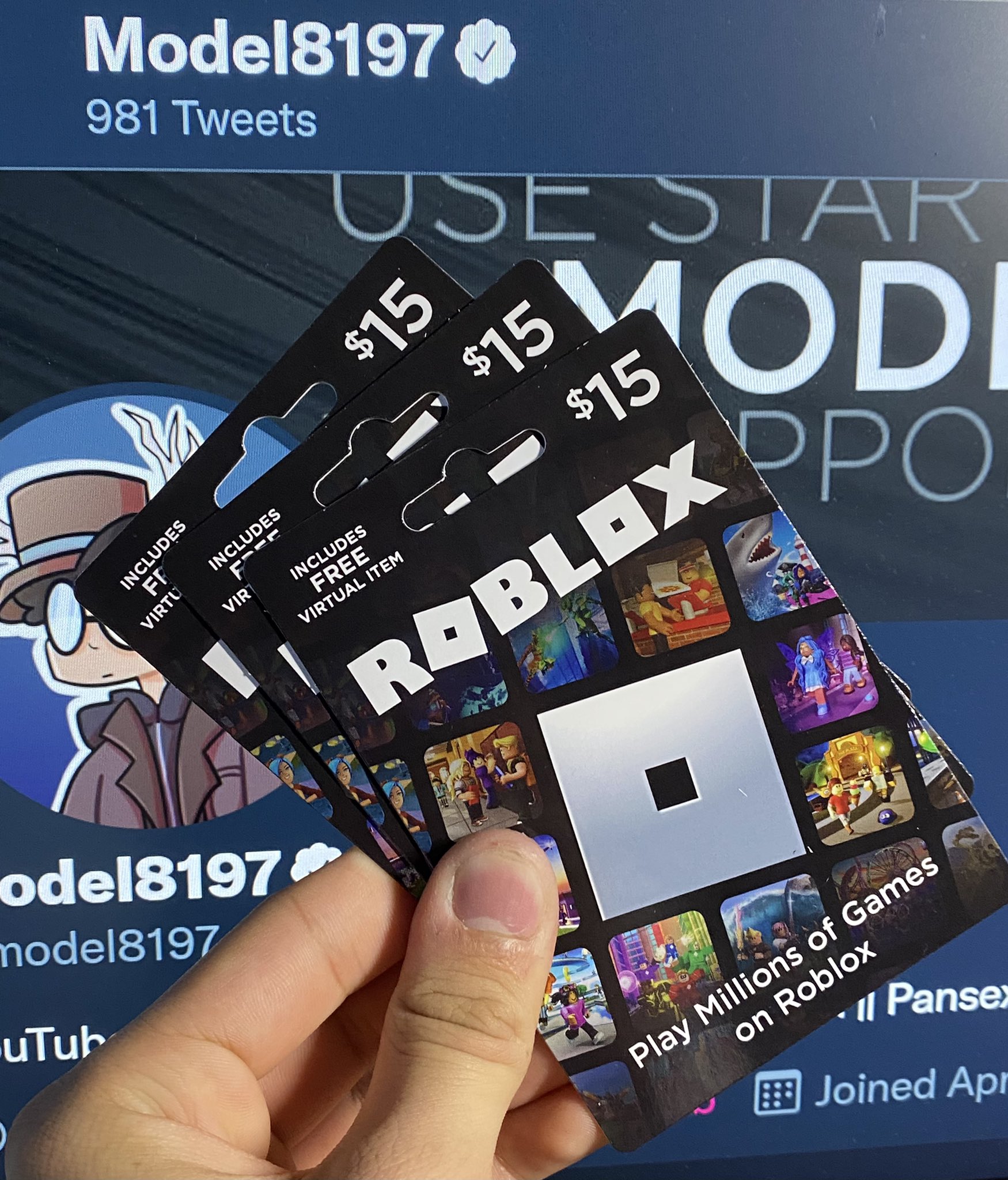 Model8197 on X: First person to redeem this code gets $1500 Robux!  RI0P-WVPW-8F345-1K6JY  / X