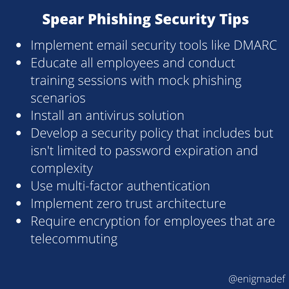 enigmadef's tweet photo. Spear phishing is an email or electronic communications attack targeted towards a specific individual,or organization
#CyberMonth #Cybersecurity #BeCyberSmart #InfoSec #InformationSecurity #Cybersecurity #StopThinkConnect
 #InfoSecurity #NetworkSecurity  #CloudComputing 
@CISAgov https://t.co/jLuwZKihkN