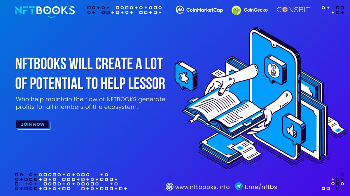 nftbstoken's tweet photo. Book Lessor, an important audience in the #NFTBOOKS ecosystem.
#WeAreRealBookers #PublishEcosystem #NFTBooks #BookSwarmArmy $NFTBS https://t.co/f2IJnWfgYb