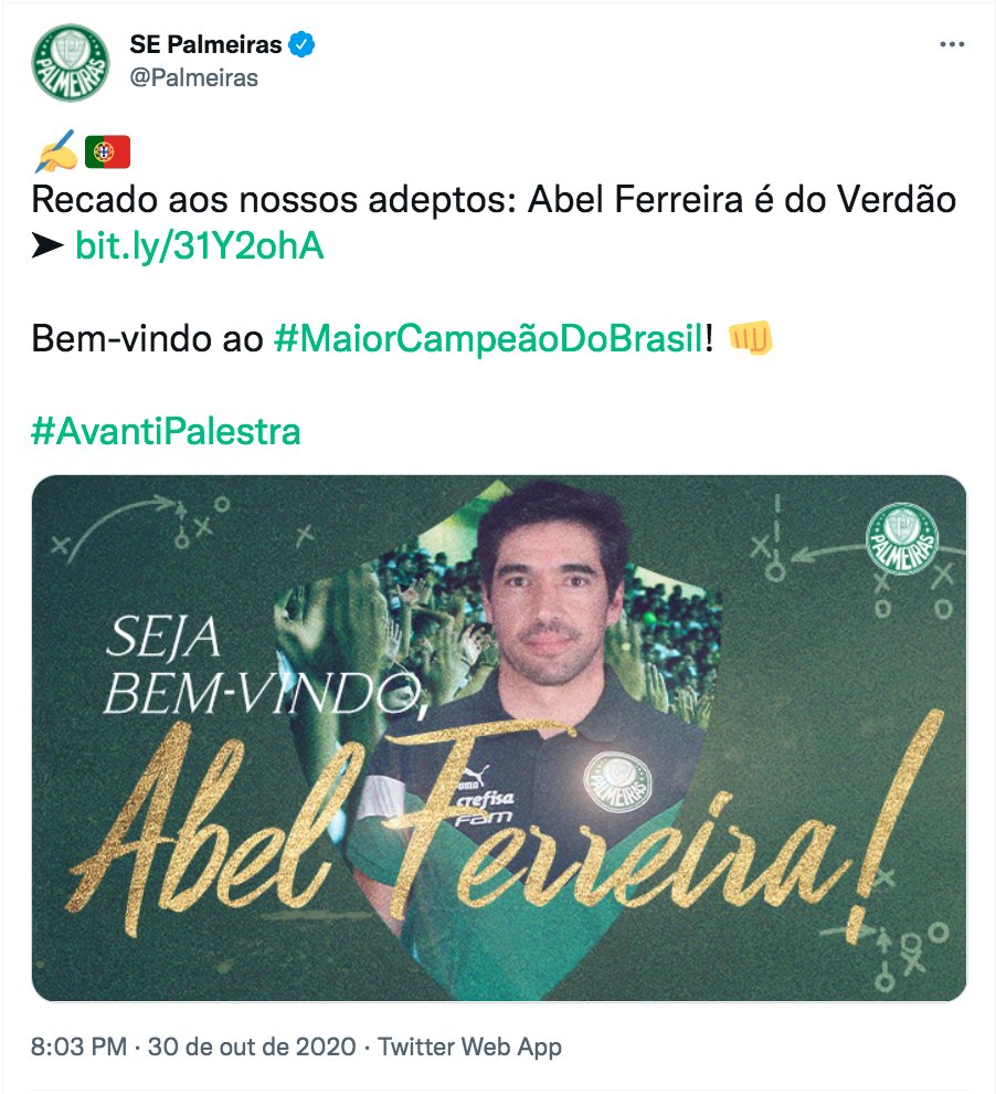 Palmeiras's tweet photo. Início de um sonho // Deu tudo certo 

#AvantiPalestra https://t.co/MbQWFxqdxI
