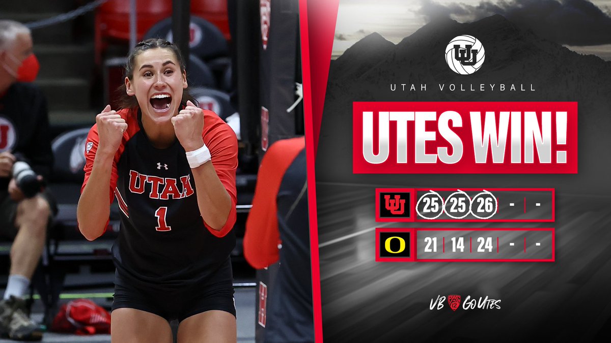 UtahVolleyball's tweet photo. Down go the Ducks 🙌 It's a sweep over Oregon to start the second half of Pac-12 play!

P.S. Make that a 𝘴𝘦𝘢𝘴𝘰𝘯 𝘴𝘸𝘦𝘦𝘱 over the Ducks 🧹 https://t.co/fh0cLsH1kQ