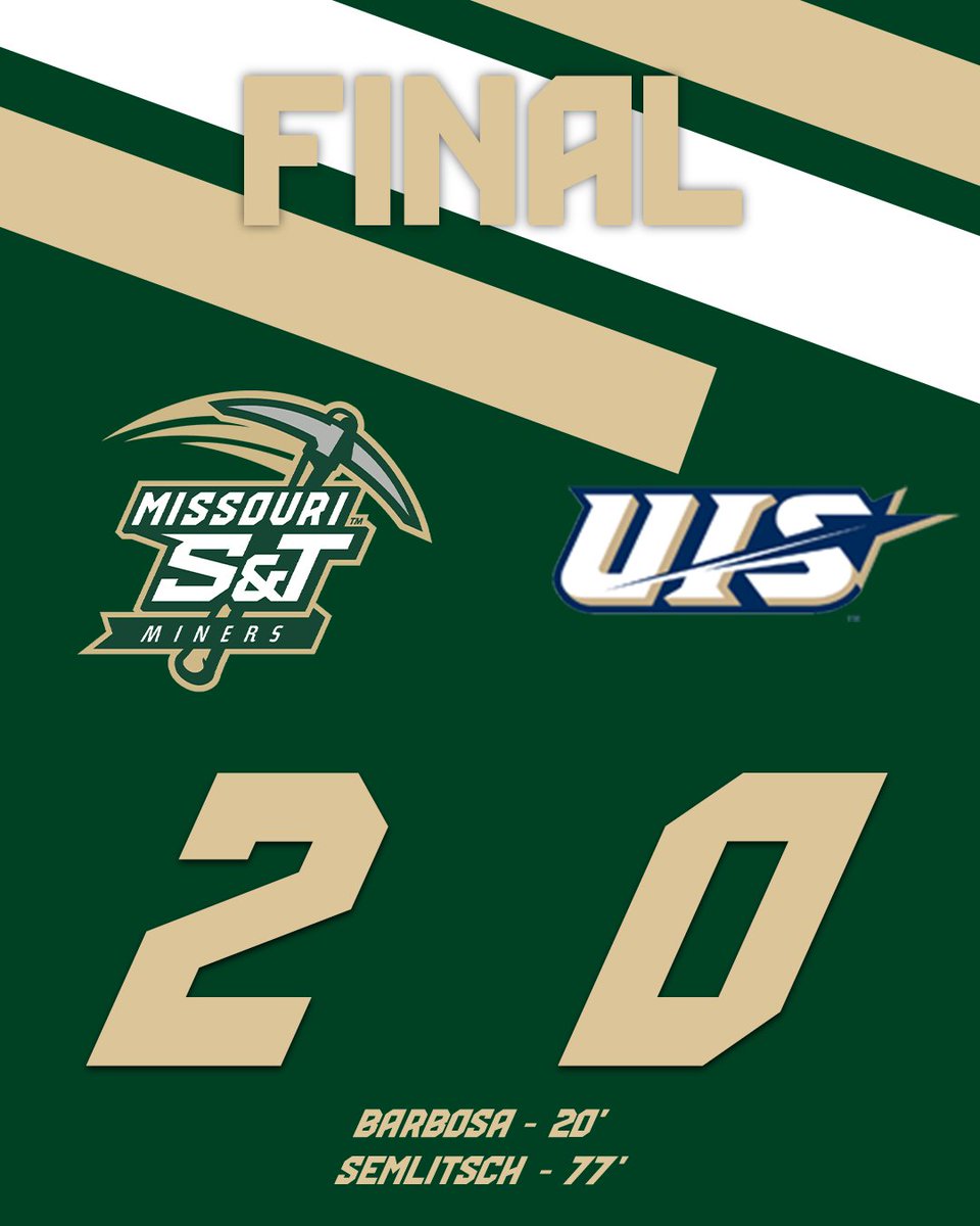Miners_MSOC's tweet photo. THAT'S A WINNER! Sigurd Semlitsch scores in the 76th minute to add an insurance goal as the Miners open the weekend with a win!

Back at home Sunday for Senior Day against Lewis at 2:30p!

#MinerPride #GLVCmsoc https://t.co/2fIJ8cHCBk