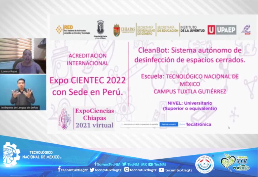 tecnmtuxtlagtz's tweet image. La Comunidad Tecnológica del @tecnmtuxtlagtz extiende su reconocimiento y felicitación a los estudiantes así como a los asesores del área de Ingeniería Electrónica que integran el proyecto #CleanBot quienes participaron en  Expociencias Chiapas 2021 en su edición virtual (1/2)