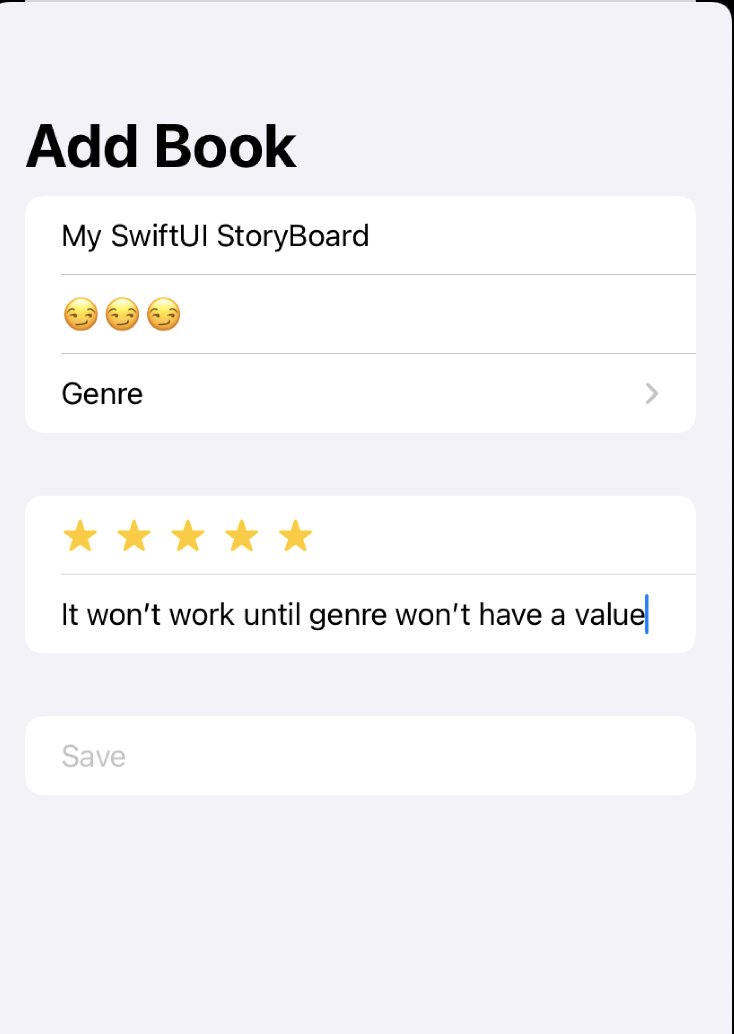 Javac_dev_harsh's tweet image. Day 51 of #Swift/#SwiftUI (2/2) -&amp;gt;
😍Completed three challenge of BookWorm App
🤓 Also complete the revision of BookWorm App
🤠Will learn more deeply about CoreData in SwiftUI
#100daysofcodechallenge #100DaysOfCode
#100DaysOfSwiftUI😳
ScreenShots of challenge and revision -: