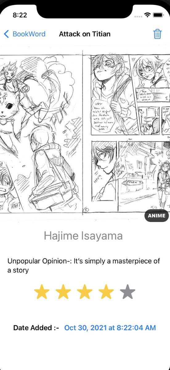 Javac_dev_harsh's tweet image. Day 51 of #Swift/#SwiftUI (2/2) -&amp;gt;
😍Completed three challenge of BookWorm App
🤓 Also complete the revision of BookWorm App
🤠Will learn more deeply about CoreData in SwiftUI
#100daysofcodechallenge #100DaysOfCode
#100DaysOfSwiftUI😳
ScreenShots of challenge and revision -: