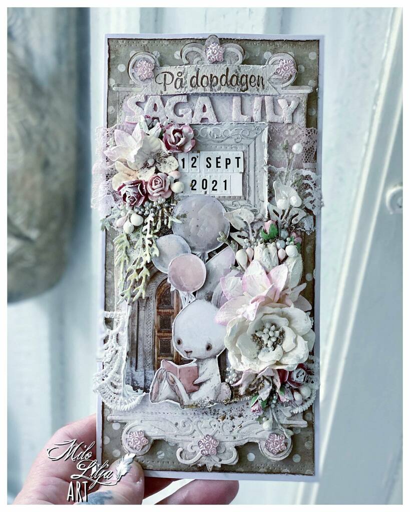 MiloLilja's tweet photo. I have made a second card to this baby girl. The first one disappeared in the post. 🤷🏻‍♀️ And I just find out that I have not even showed it here yet. So I’ll fix the photos and do so. ☺️
•
See other of my similar creations: 
#miloliljaartBaby
#DopKort 
•
#Dop #BaptismCard #Hand… https://t.co/t8MltRQQXV