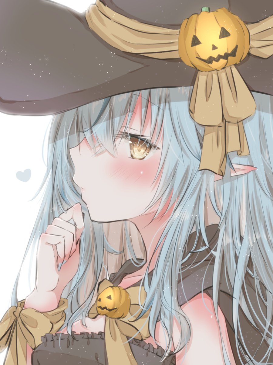 yukihana lamy 1girl solo pointy ears hat witch hat blue hair long hair  illustration images