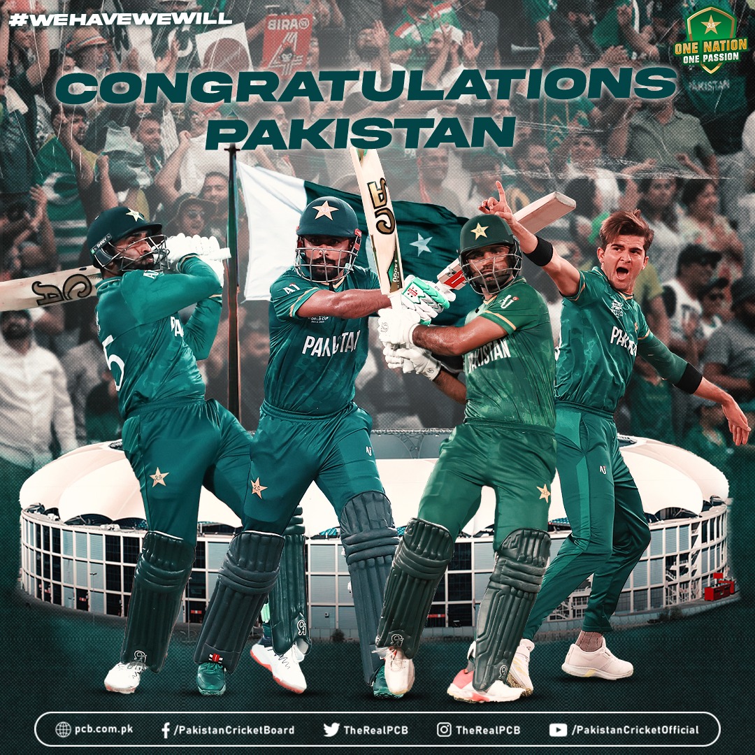 Najiullah78's tweet photo. 3 out of 3! Congratulations team PAKISTAN ❤️ https://t.co/C9Pe5rhYze