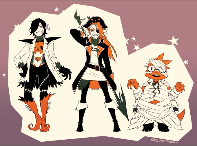 以前描いたハロウィンアンテ。気に入ってる絵の一つです。 