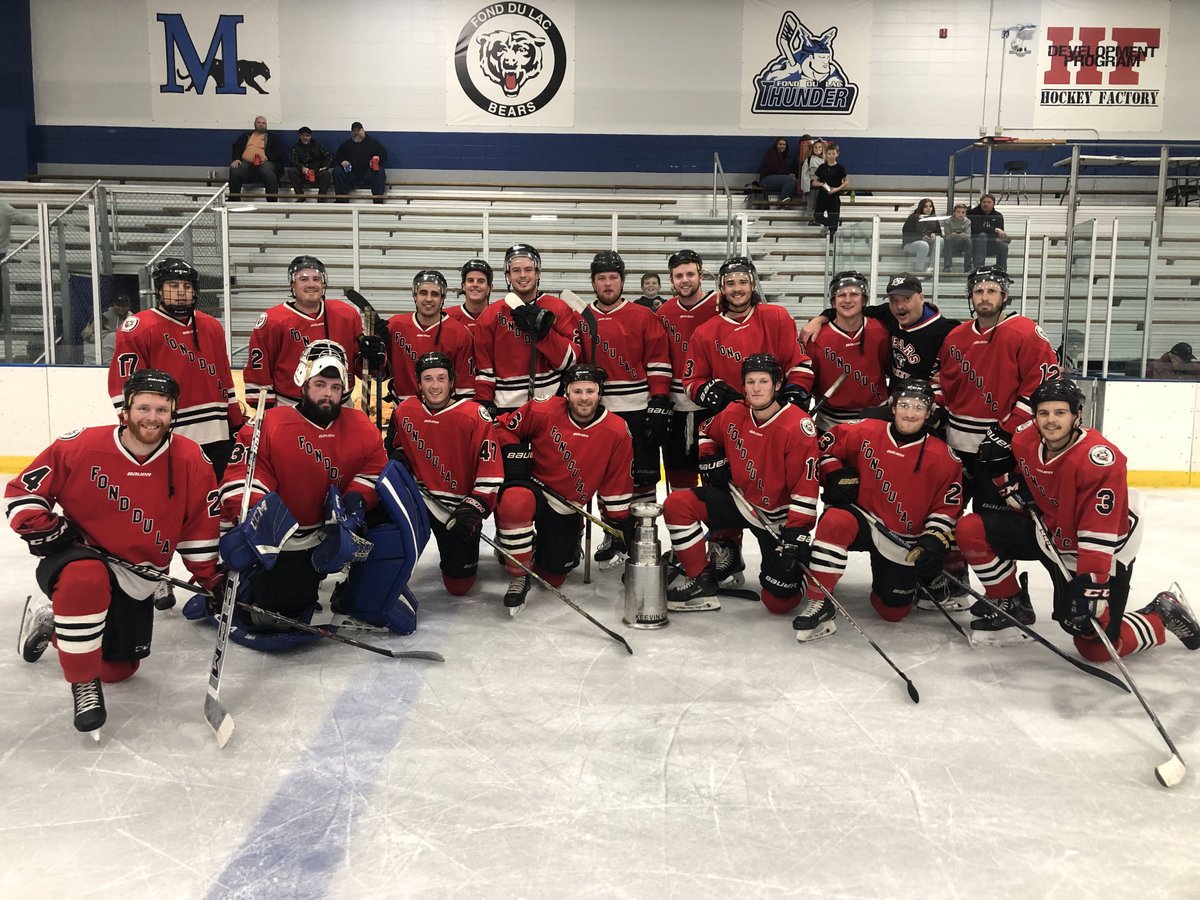 Back home where it belongs! The Bears reclaim the Keevin Cup with an 11-3 victory over the West Bend Bombers! #FondyHockey