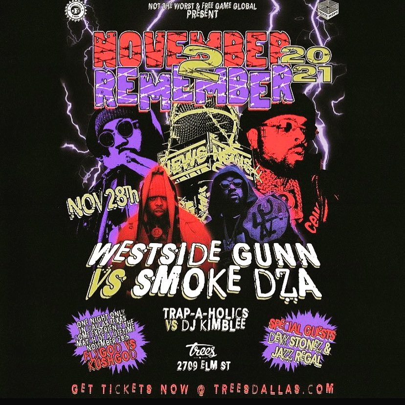TRAPAHOLICS's tweet photo. This here self explanatory! @westsidegunn ❌ @smokedza ❌ Trap ❌ @djkimblee #Dallas Nov28th‼️ 4th rope type shit‼️ 😤 #RealTrapShit #DamnSonWheredYouFindThis https://t.co/LY9iXSZY4H