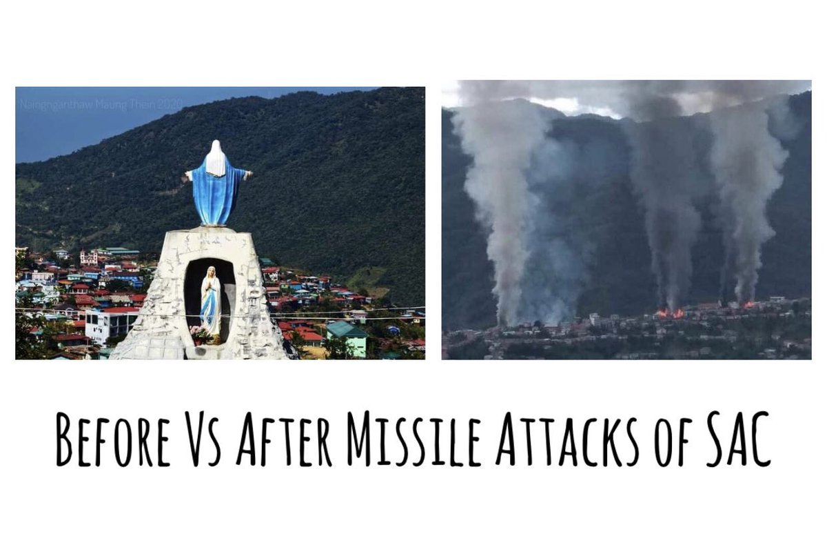 Pretty__SJh's tweet photo. Thantlang, a land of face tattoo where traditions, beauty,peace n cutural heritage has been existed within now turned into ruined city after the whole town has been destroyed by missles. Refugees has no home left to return. 

#WarCrimesOfJunta
#Oct30Coup
#WhatsHappeningInMyanmar https://t.co/ZS2xbgGxWH