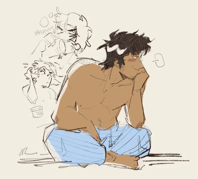 more kiryu w his hair down content please!! lil warm up sketches #yakuza #ryugagotoku #龍が如く 