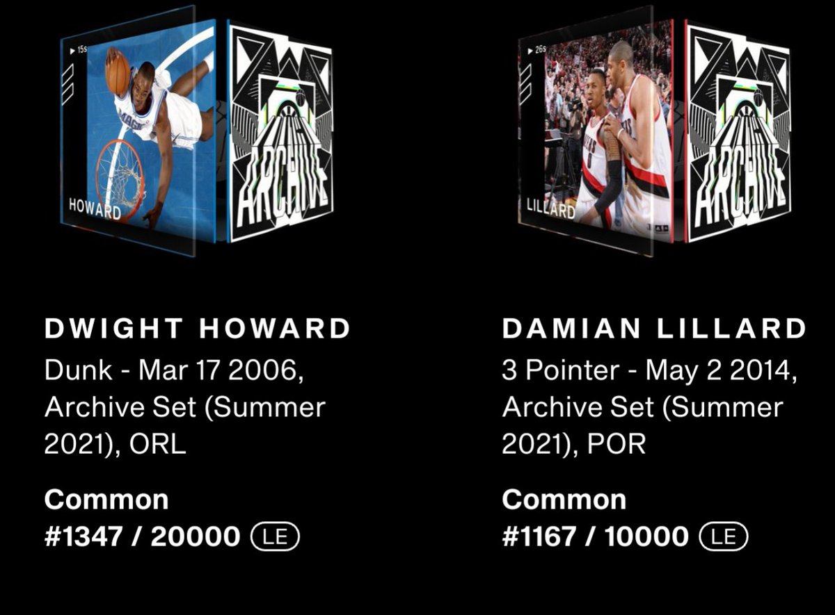 leadfootcollect's tweet photo. 🚨🏀 #NFT / #NFTs ... Another DOUBLE #NFTGiveaways ?!

Archive #1347 Dwight Howard &amp; #1167 Damian Lillard #NBATopShot #NBATopShotThis #NBATwitter

1) Follow @lead2324
2) Like this Post
3) Retweet
4) Tag up to 4 friends in the comments for 4 extra entries!
Winner at 2k followers! https://t.co/tjjr3cP3pp
