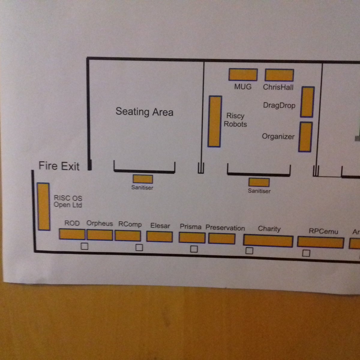 acorn_computers's tweet photo. A plan of where the stands are. We're on the first floor. Lifts and stairs are available. #ROLS2021 #Layout #map #RISCOS #London #Show #Feltham #StGiles https://t.co/a6Jwj7TS73