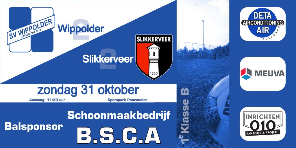 Zondag 31 oktober 
Wippolder 1 - COAL 1  aanvang 14:00 uur
Balsponsor: Koffiehuis &amp; Lunchroom "het Kalf" 

Wippolder 2 - Slikkerveer 2 aanvang 11:30 uur
Balsponsor: Schoonmaakbedrijf B.S.C.A.