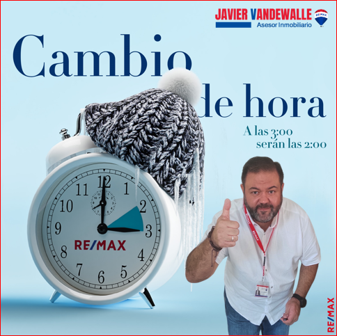 javier_vande's tweet photo. ⏰"Esta noche será cuando debamos retrasar los relojes: a las 3.00 de la madrugada, serán las 2.00 horas."⏰
#remax #remaxsolucion #almeria #roquetasdemar #inmobiliaria #ventas #compras #vender #ventapisos #comprapisos #cambiohorario #javiervandewalle #teamdesiderioramirez https://t.co/FExwn1CRL3