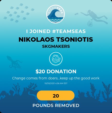 #skgmakers <a href="/Pop_Machina/">Pop-Machina</a>  every little helps...kudos to the <a href="/teamseas/">#TeamSeas</a> team #TeamSeas