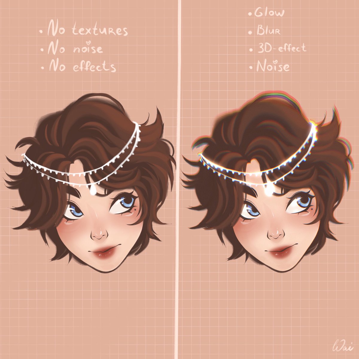 I was playing with my art style and trying out new brushes and techniques.
Here is a quick sketch of a random girl with and without post-processing. I like how it looks like on the right side.
What do you think about it?😊💙

#digitalart #DigitalArtist #illustration #Procreate